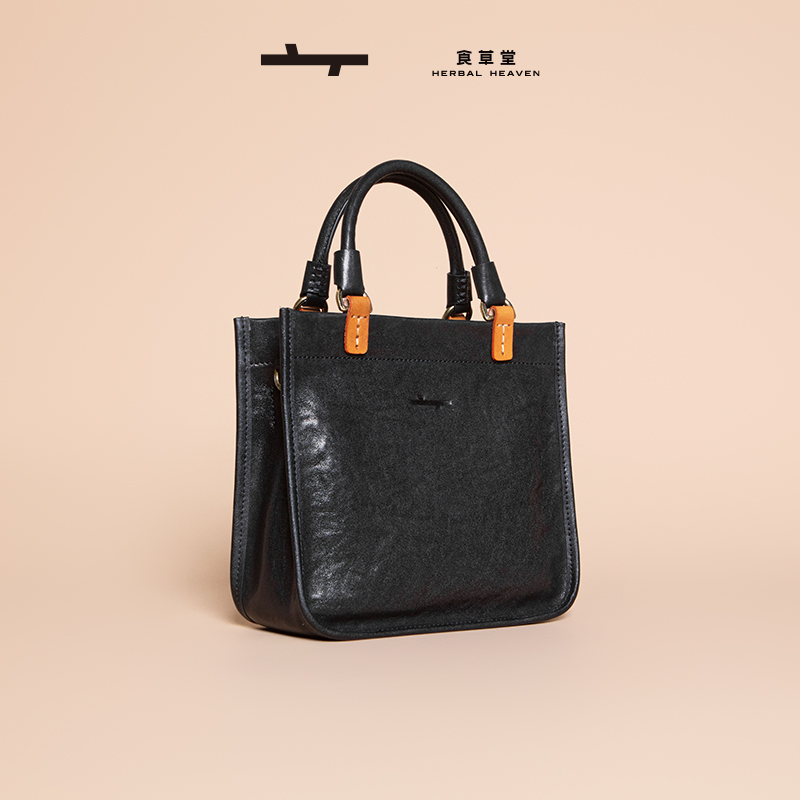 食草堂2025新款头层植鞣皮时尚百搭轻奢显气质手提包倾城