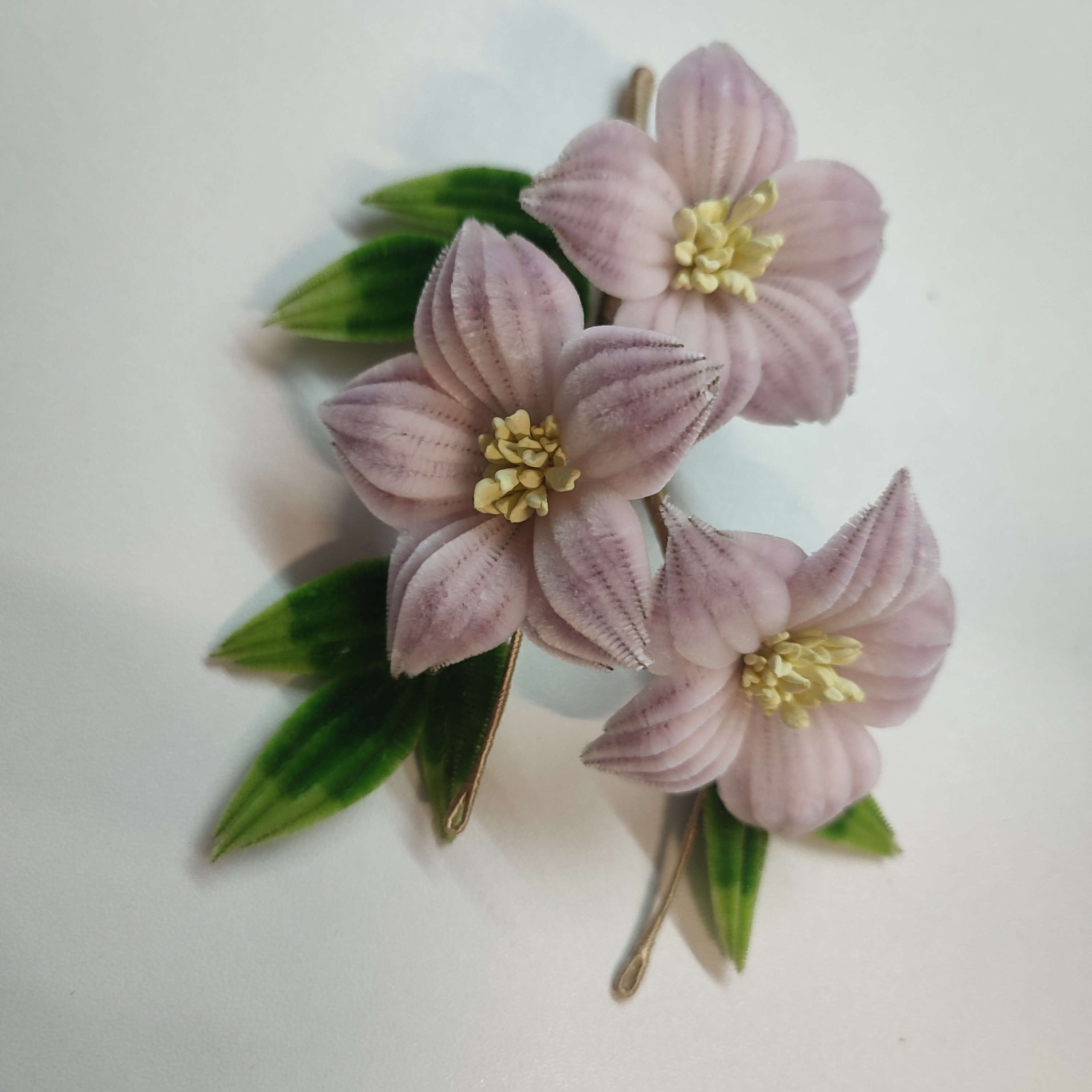 香芋紫细绒条绒花（no退n换）