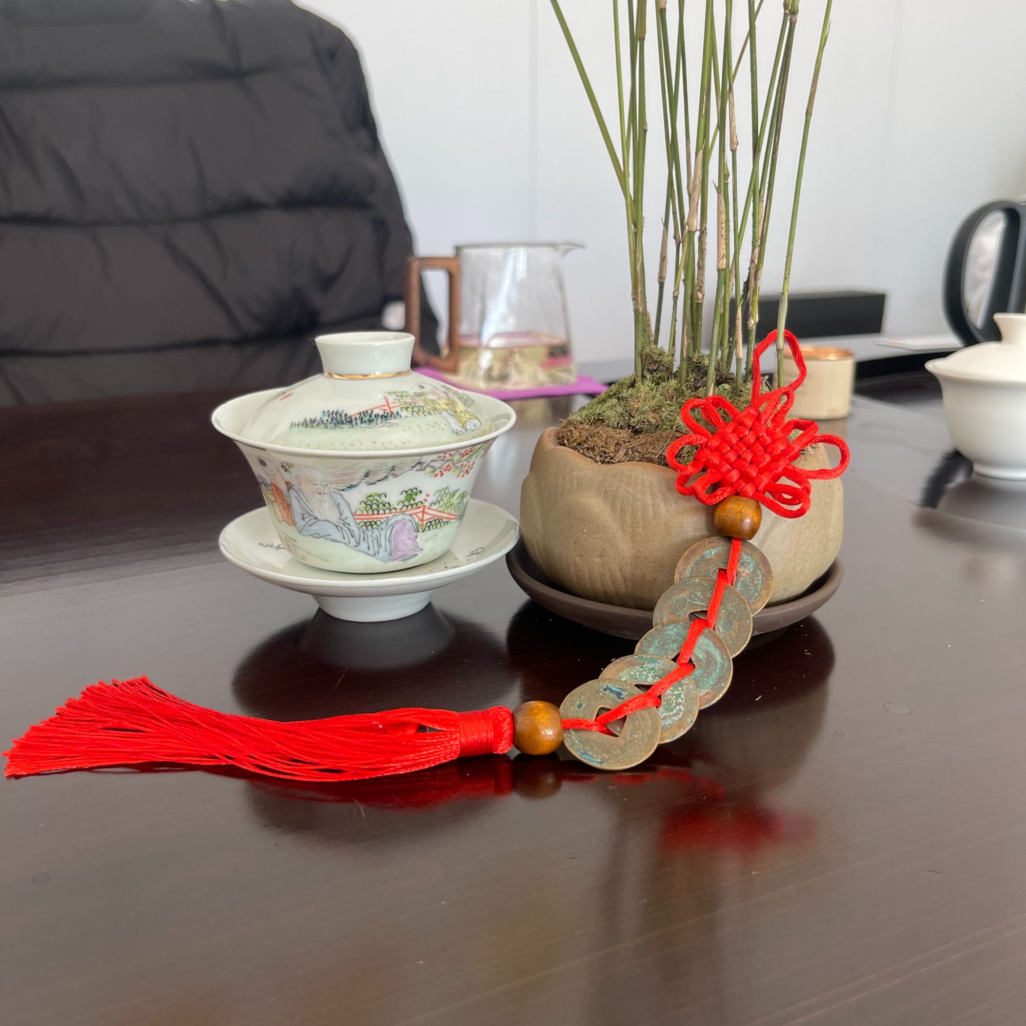 手工编织古董钱币宋五帝古钱币车挂门挂图为样品发货择优