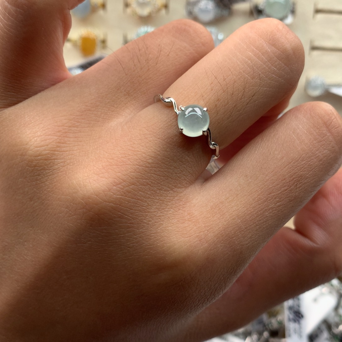 翡翠银S925镶嵌吊坠(不含链)戒指