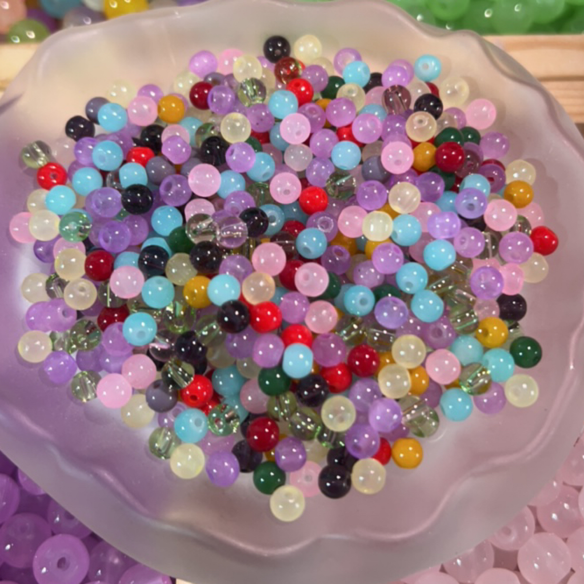 4、MM琉璃珠混装多种颜色散珠用于手工串珠DIY
