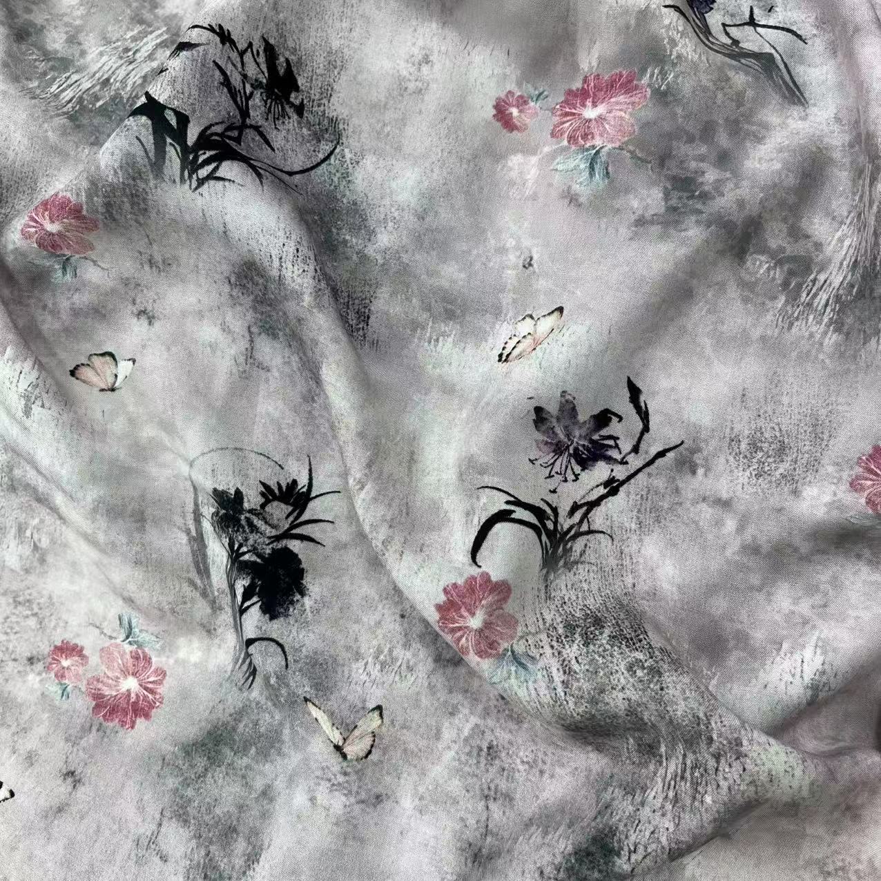 【绒兰】实体老牌明星产品 府绸面料 73号 水墨印花