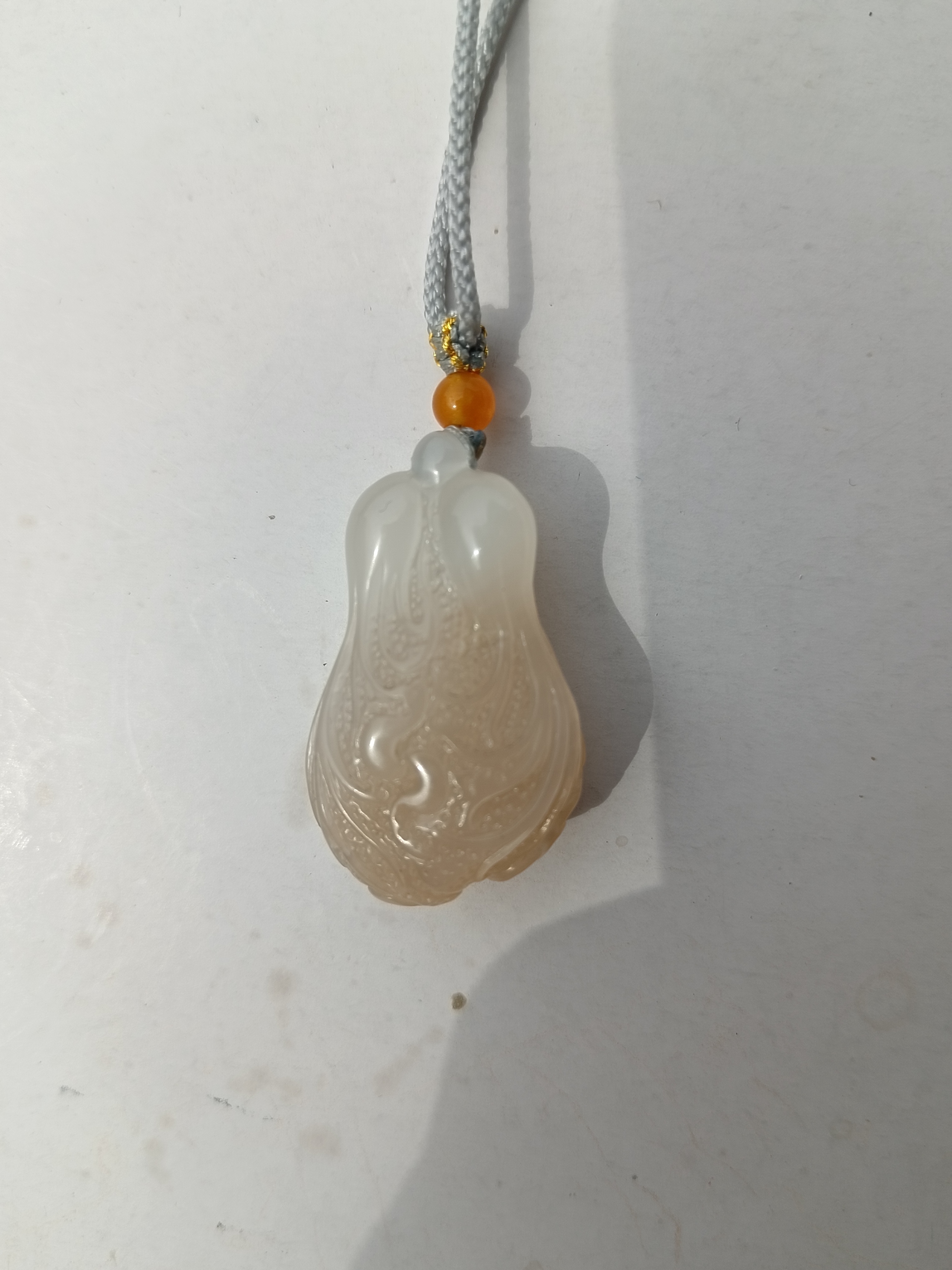 和田玉冰藕粉白菜玉吊坠手工精雕百搭玉石挂坠