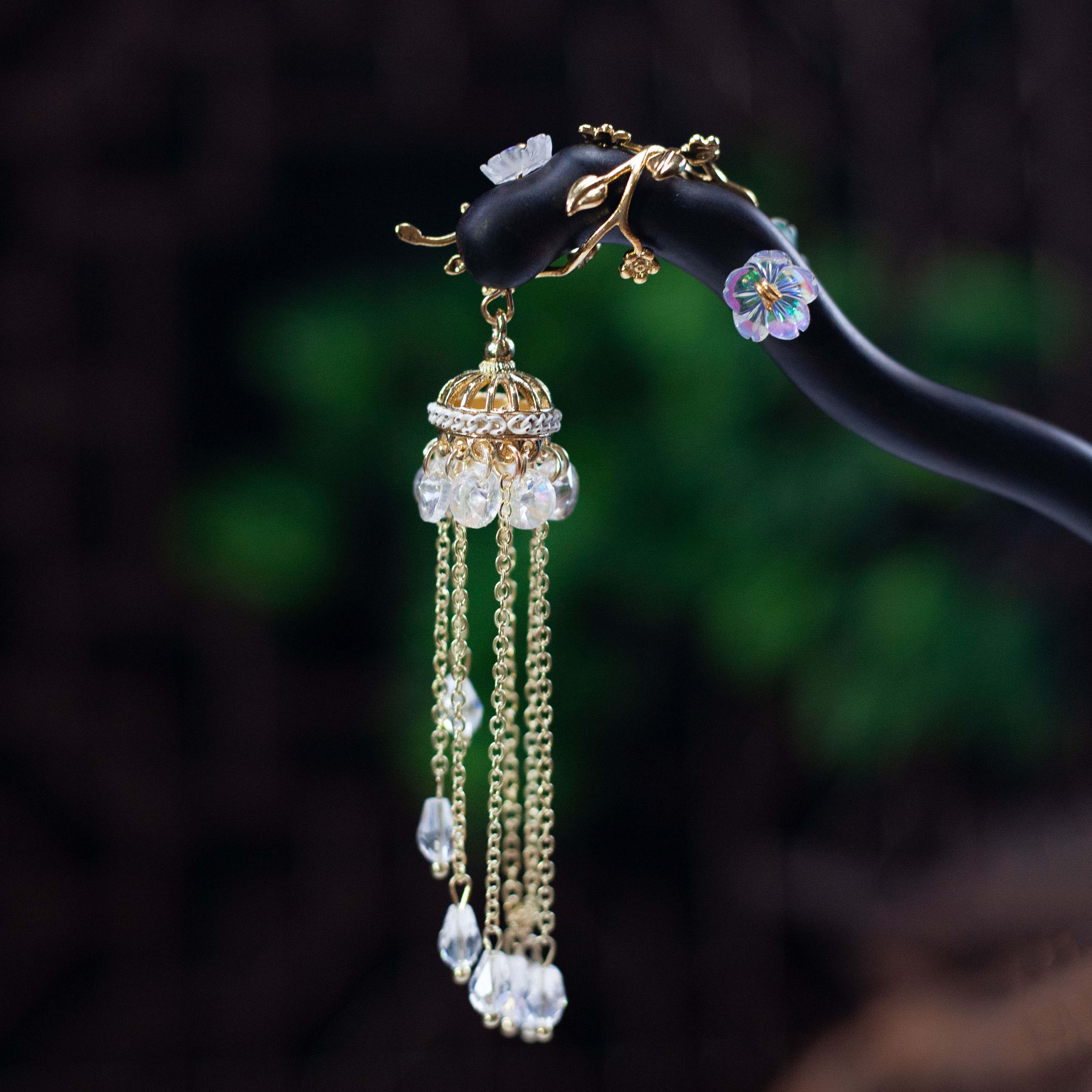 黑檀木手工发簪步摇国风日常中式盘发饰品超仙头饰木发簪发饰古风