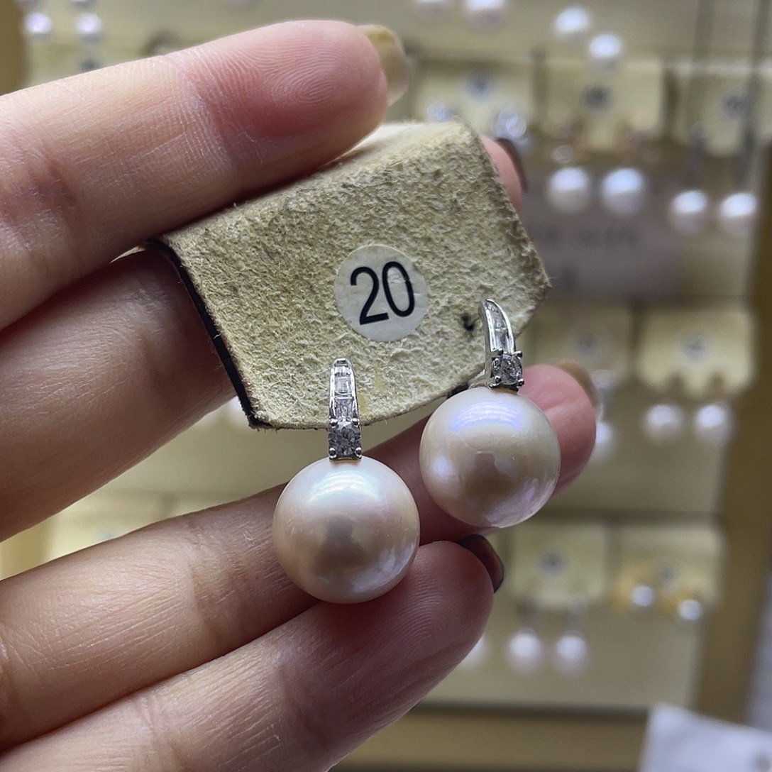 耳饰淡水珍珠银S925镶嵌