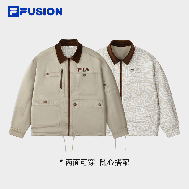 FILA斐乐巴恩风双面穿夹克男士秋冬季运动长袖外套T11M549702F