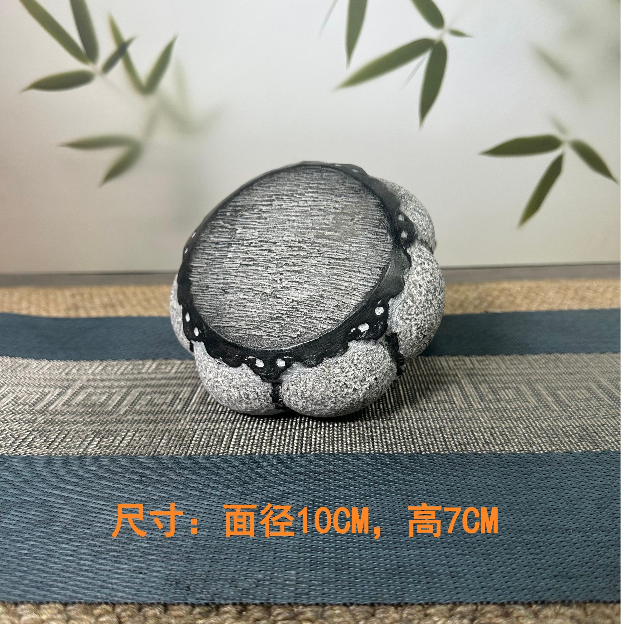 山西精美青石石雕桌面造景摆件（灯笼石鼓）雕刻