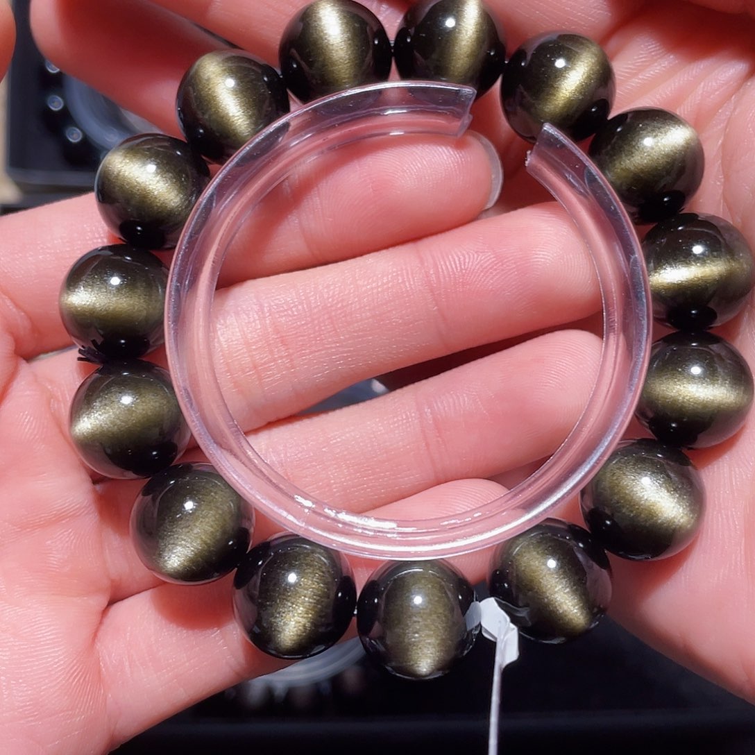 黑曜岩手链未镶嵌树****茶