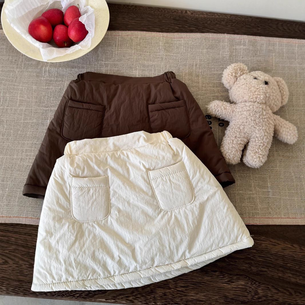 女童半身裙秋冬2025新款加厚夹棉裙子洋气韩版儿童女宝宝冬季半裙
