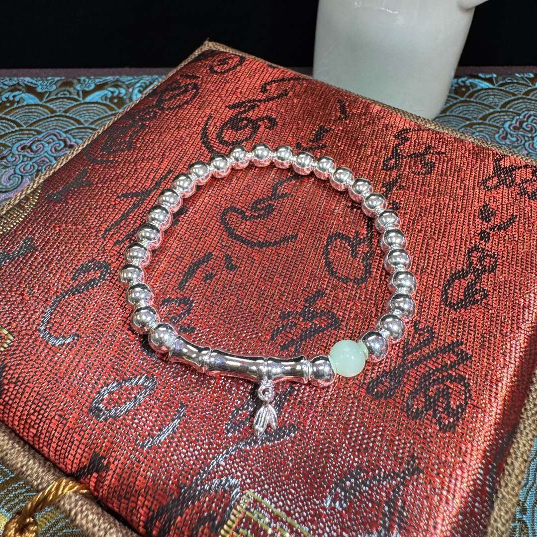 【T】足银手链 竹节珠珠手链SL0049