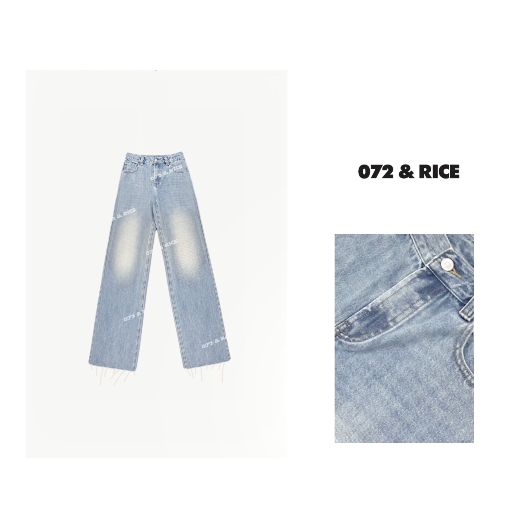 072 & RICE【名媛裤】春夏休闲水洗直筒牛仔裤 24QR03 125FF