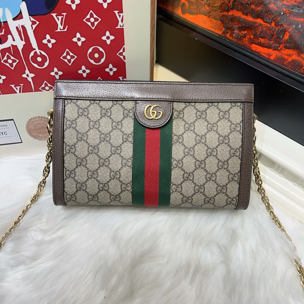 95新 GUCCI/古驰 古驰夹子包小号26底长 cj3257