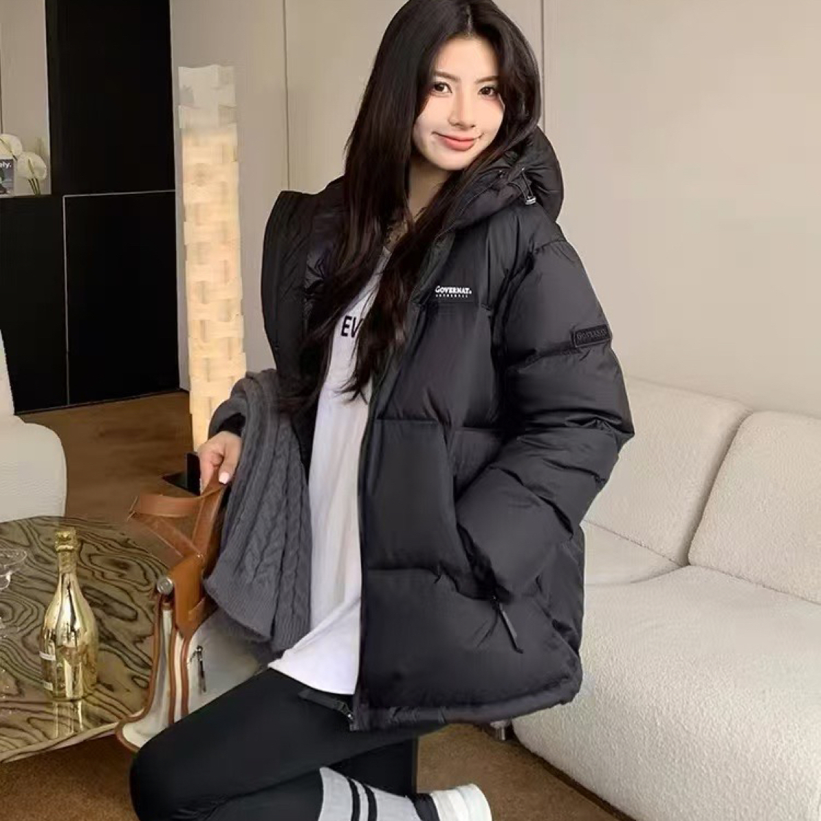 男女同款2025年冬季新款羽绒服女连帽短款宽松加厚保暖外套百搭潮