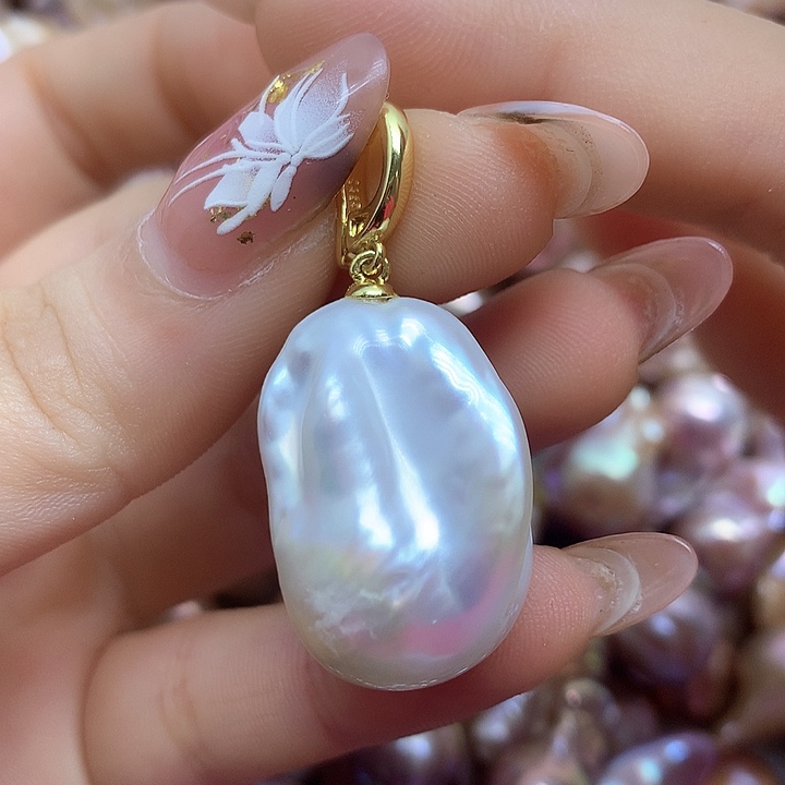 淡水珍珠耳饰银S925镶嵌