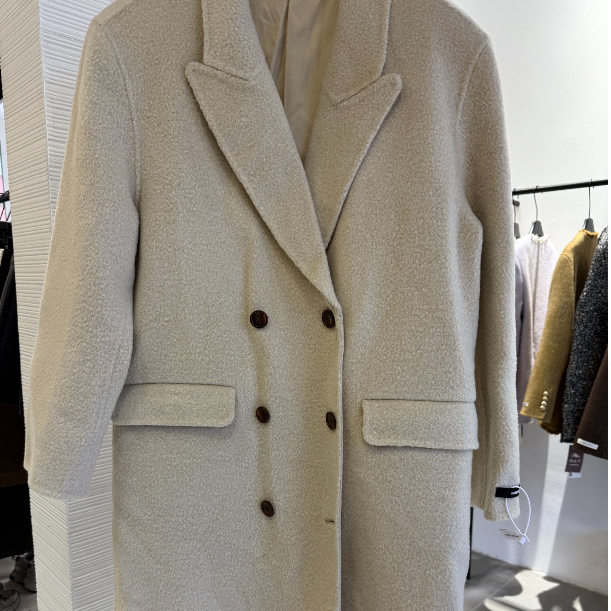 厚款常规长款毛呢外套中长款呢大衣排扣双面呢气质休闲