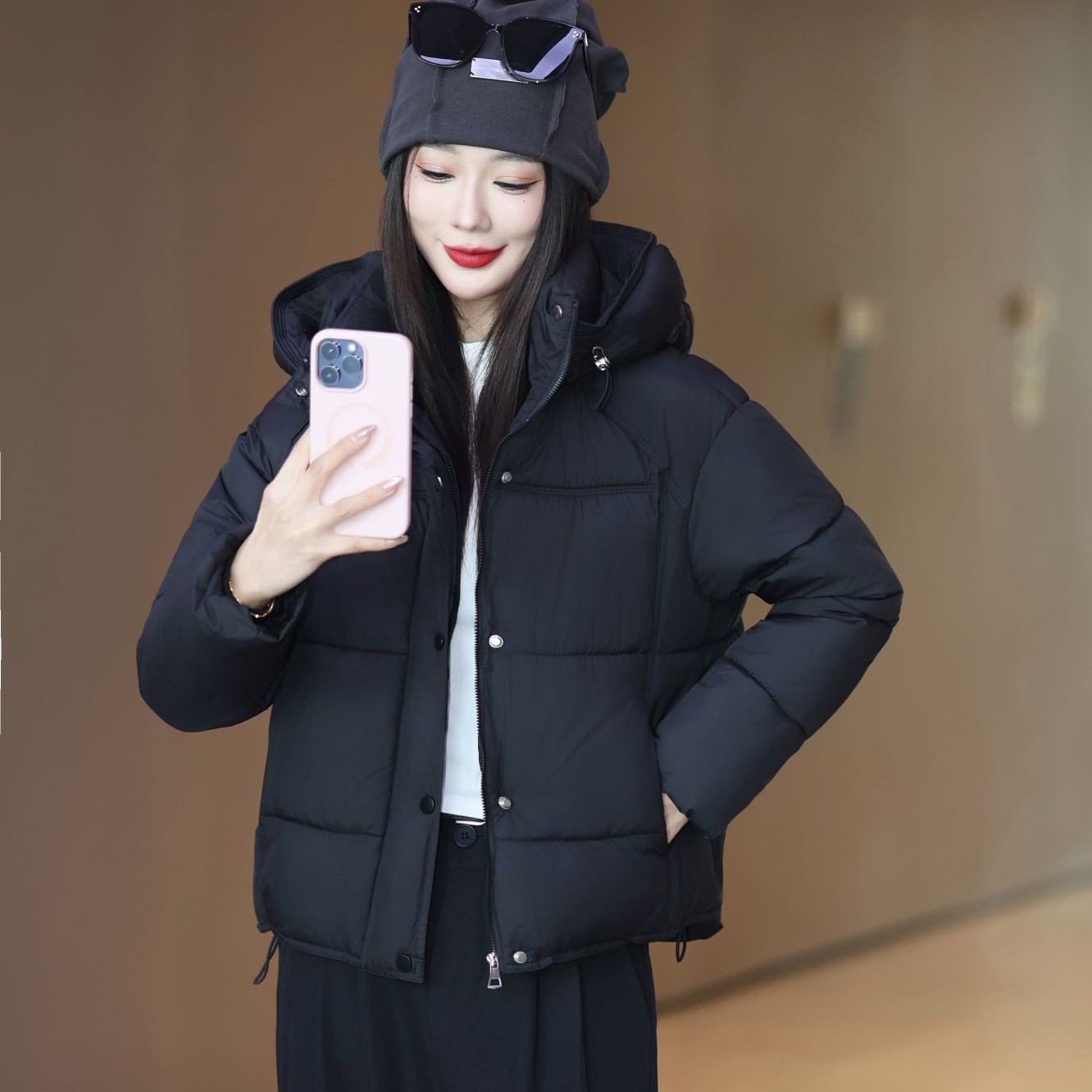 2025冬季新款爆款加厚棉服洋气小个子面包服连帽短款时尚外套890