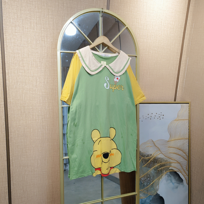 EW22孕妇绿色睡裙M90-130L140XL150