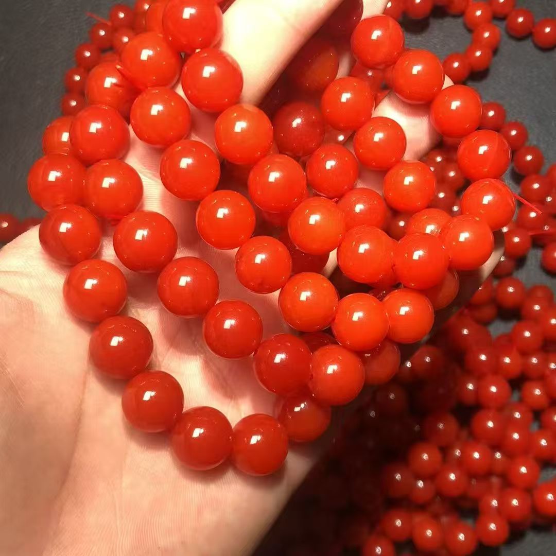 南红柿子红手串卡8mm