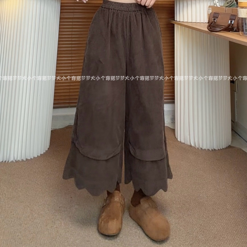 ZQ“波浪裤”原创灯笼裤秋冬高腰直筒加厚收腿百搭时尚显瘦阔腿裤 