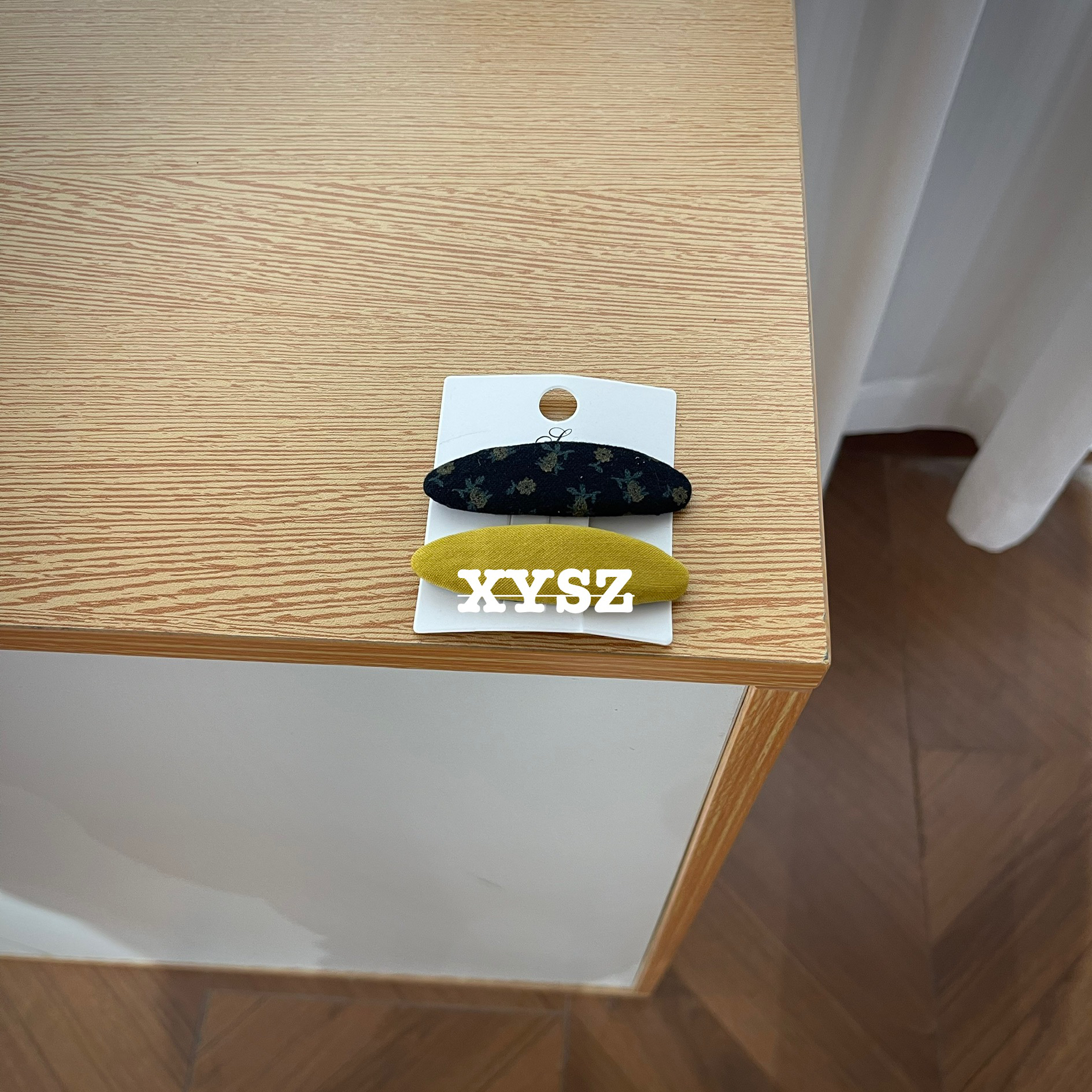 黄色小黄花椭圆掰掰夹碎花布艺韩系风高级感百搭刘海碎发夹发饰