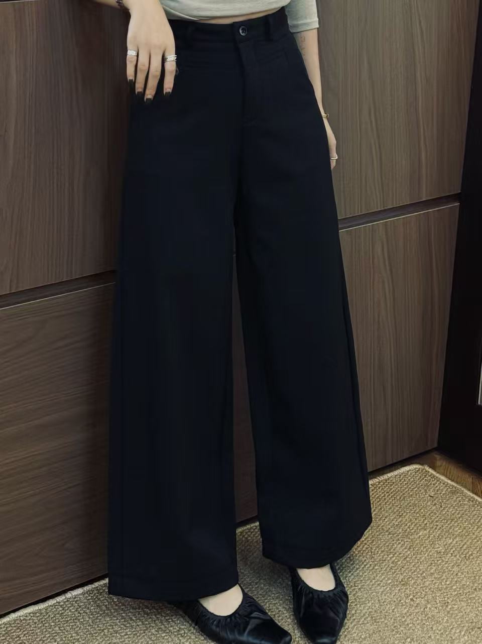 梦君家定制款高腰百搭显瘦直筒裤(加绒加厚)