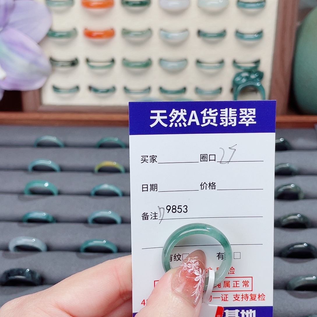 养***记翡翠未镶嵌戒指D9853