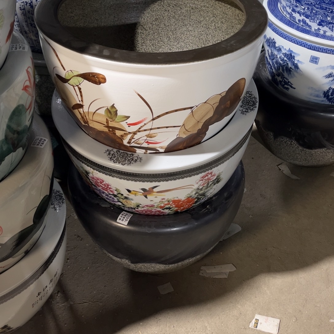 瓷片阿姨哑光白打底荷花52.888888