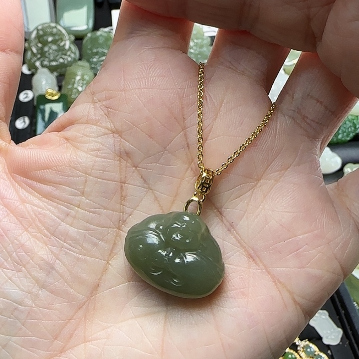 吊坠(赠链)银S925镶嵌和田玉