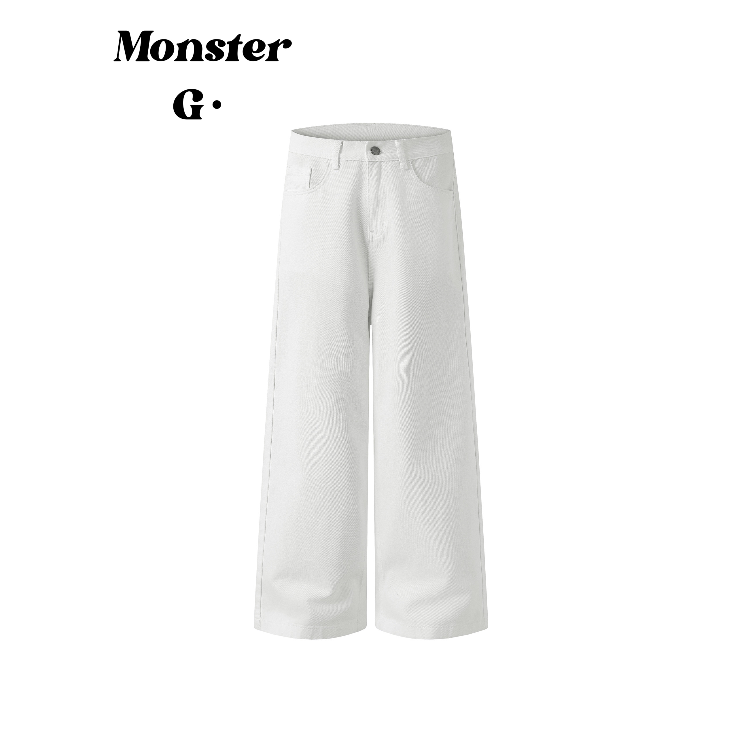 MonsterG·宽松直筒牛仔裤男秋季纯棉美式休闲高街垂感舒适阔腿裤