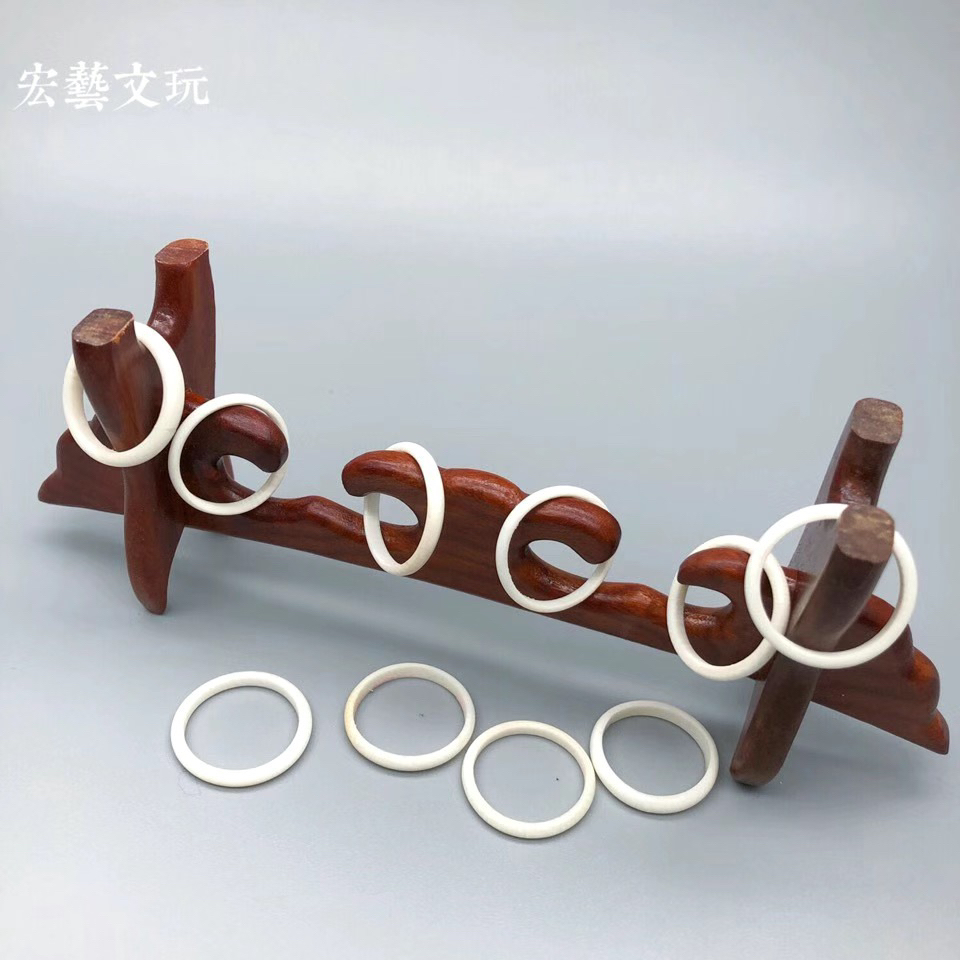 天然猛犸牙小跑环尾戒 15-18mm内径随机发可备注尺寸