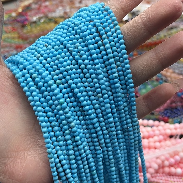 玛瑙/玉髓珠宝半成品未镶嵌一条3mm左右蓝松