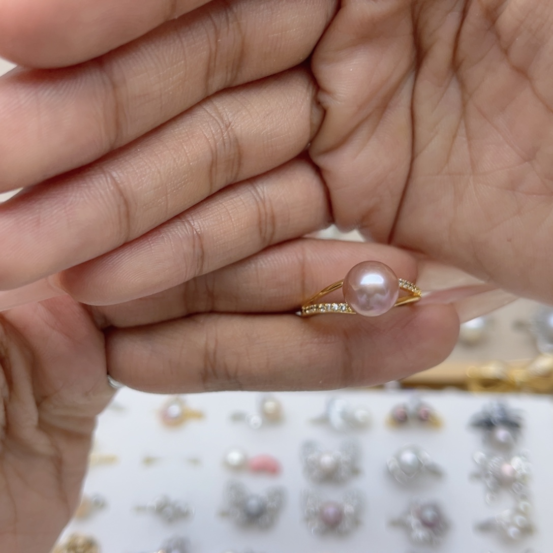 南***星戒指合金淡水珍珠