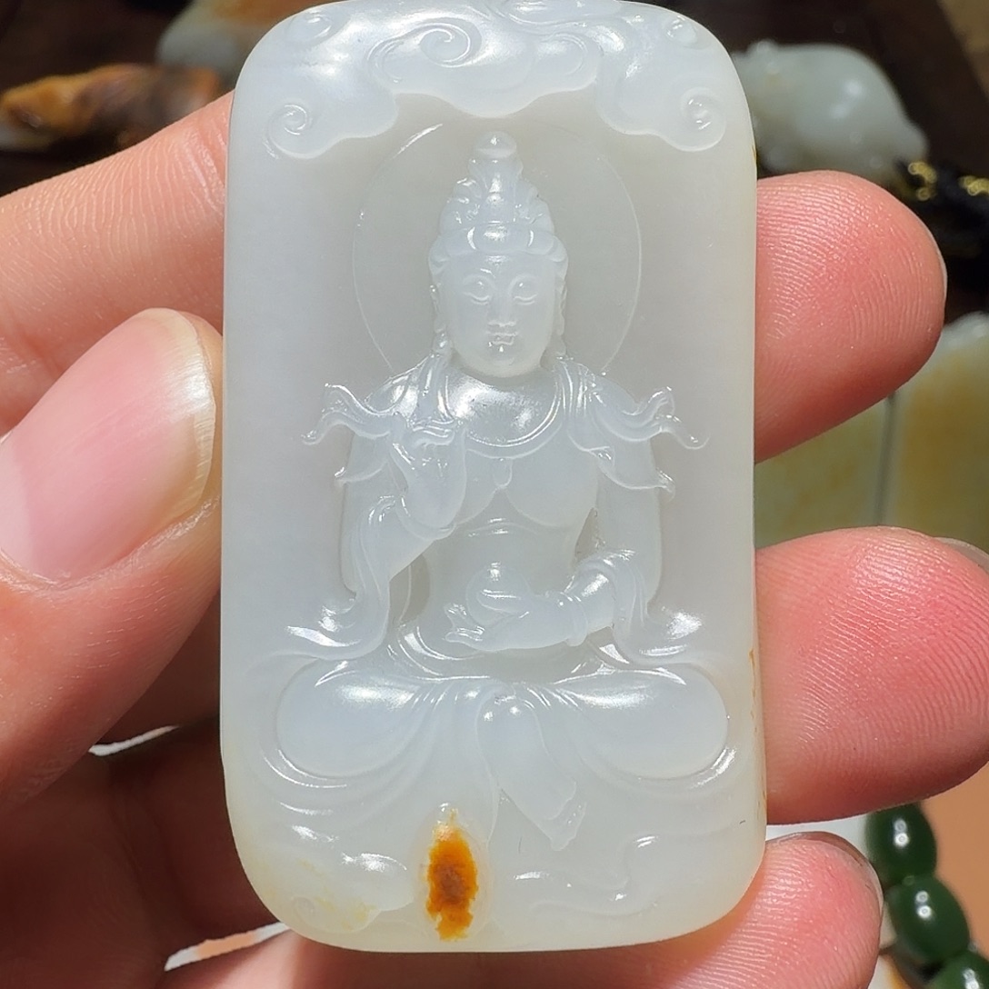 定制和田玉未镶嵌和田玉观音