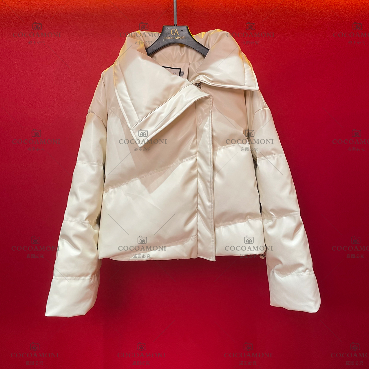 简约显瘦保暖时尚休闲纯色百搭抽绳宽松面包服羽绒服女JD175