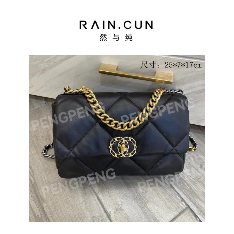 RAIN.CUN J-6168-黑色 轻奢女士时尚通勤小众百搭斜挎包