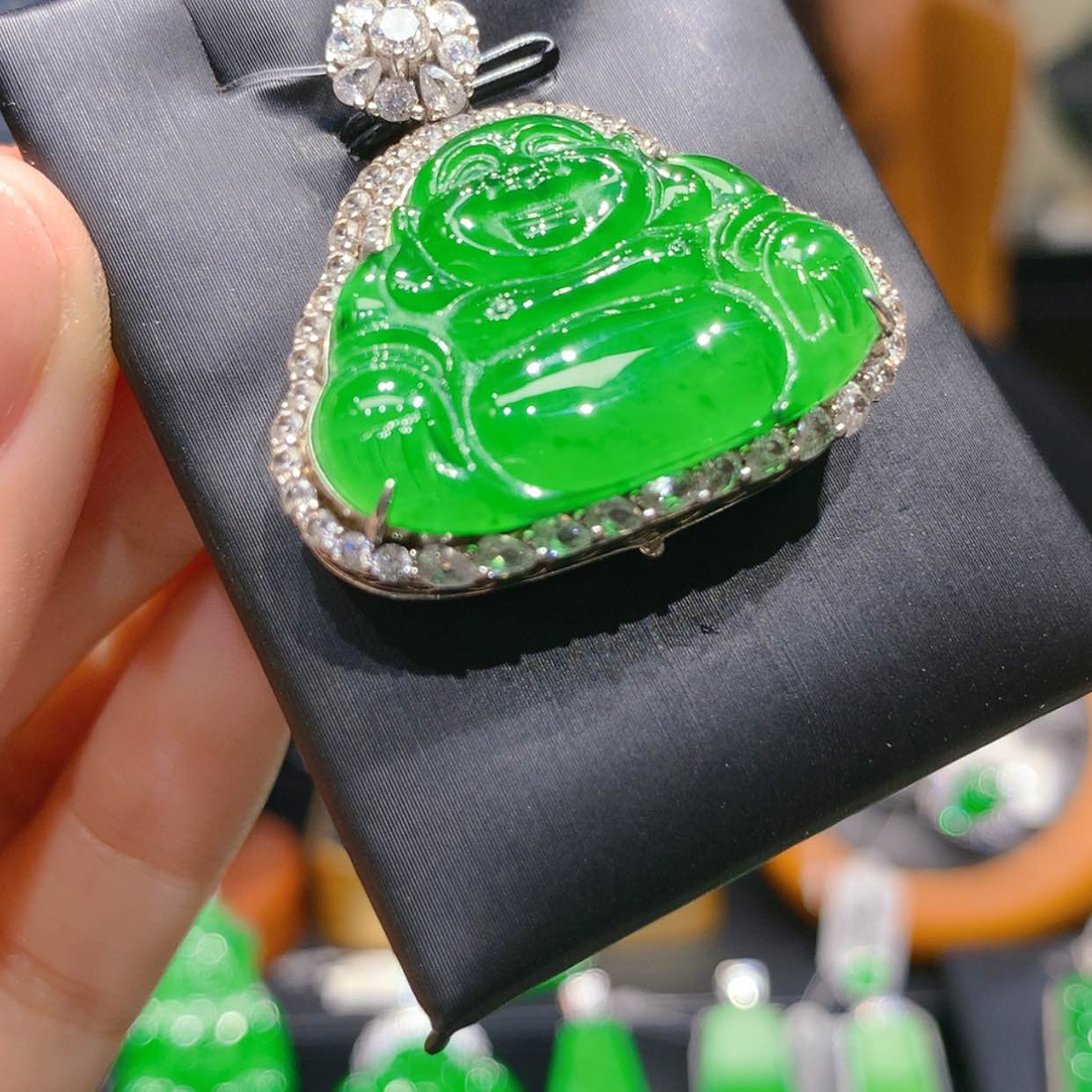 【闪购商品】颈饰银S925镶嵌翡翠5柒姐