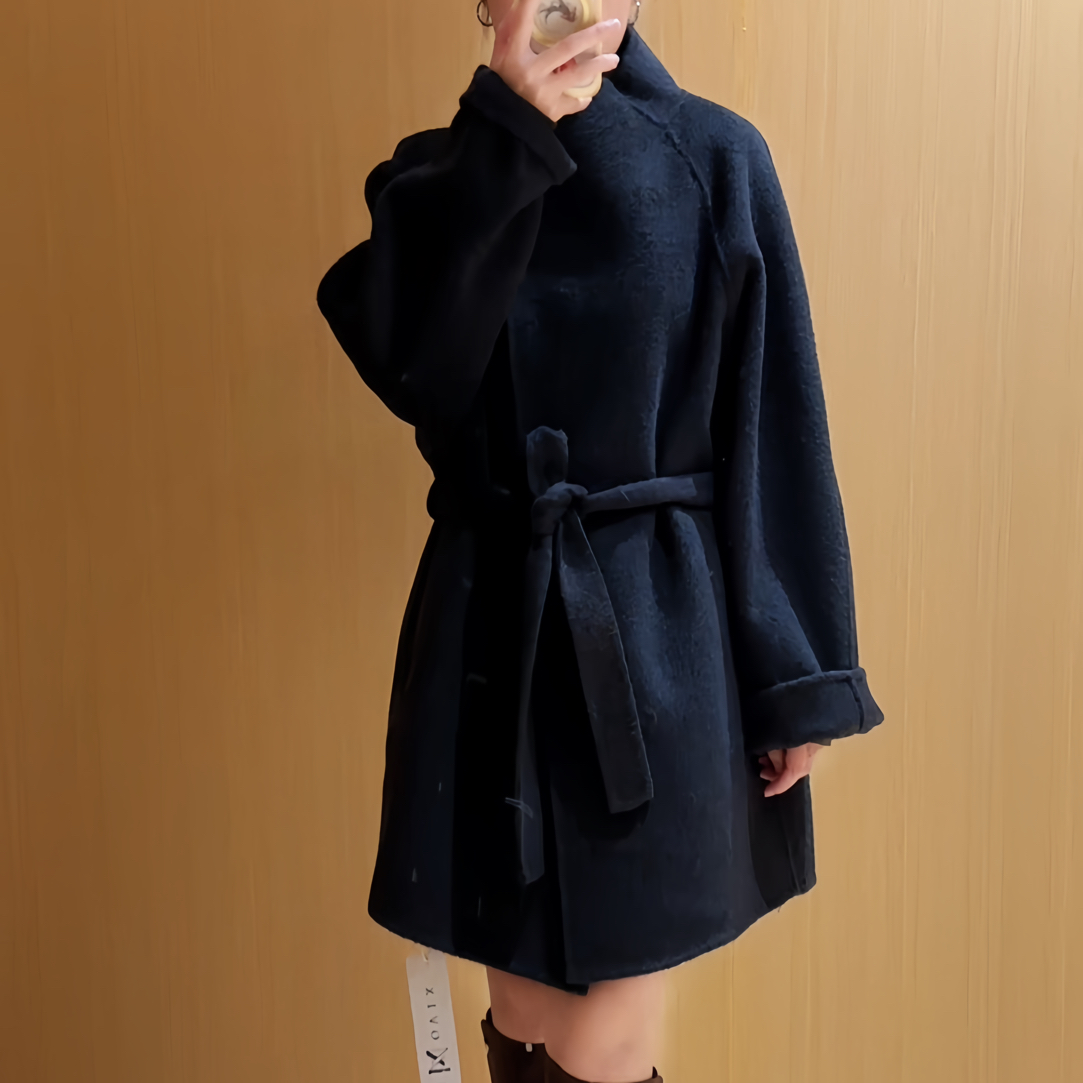 【夜晚咖啡厅】一手长大气中长羊绒大衣82551j