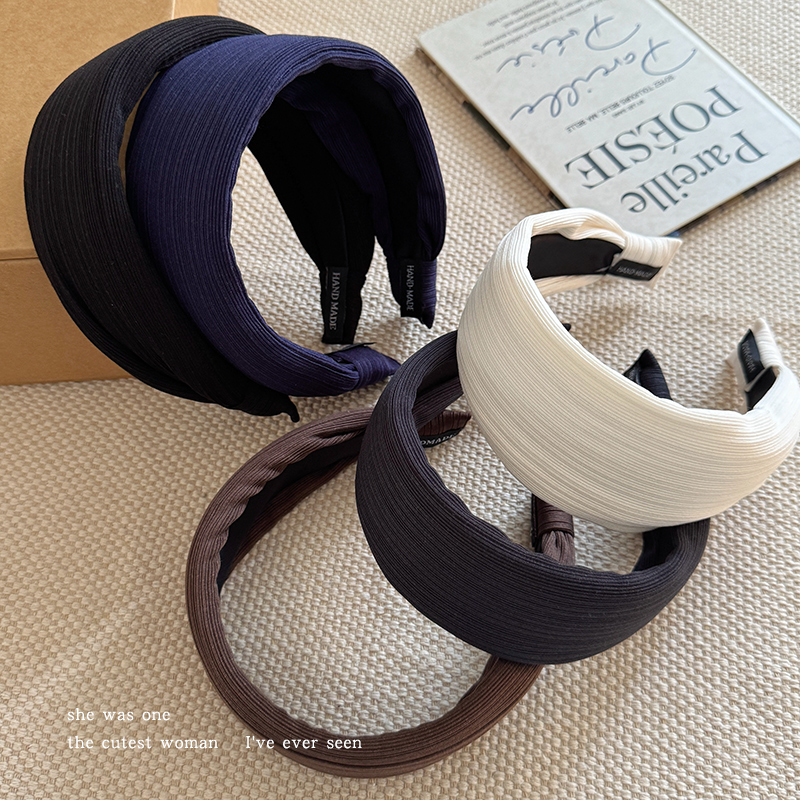 加厚高级感宽边发箍女2025新款高颅顶毛线发卡发饰防滑不压发头箍