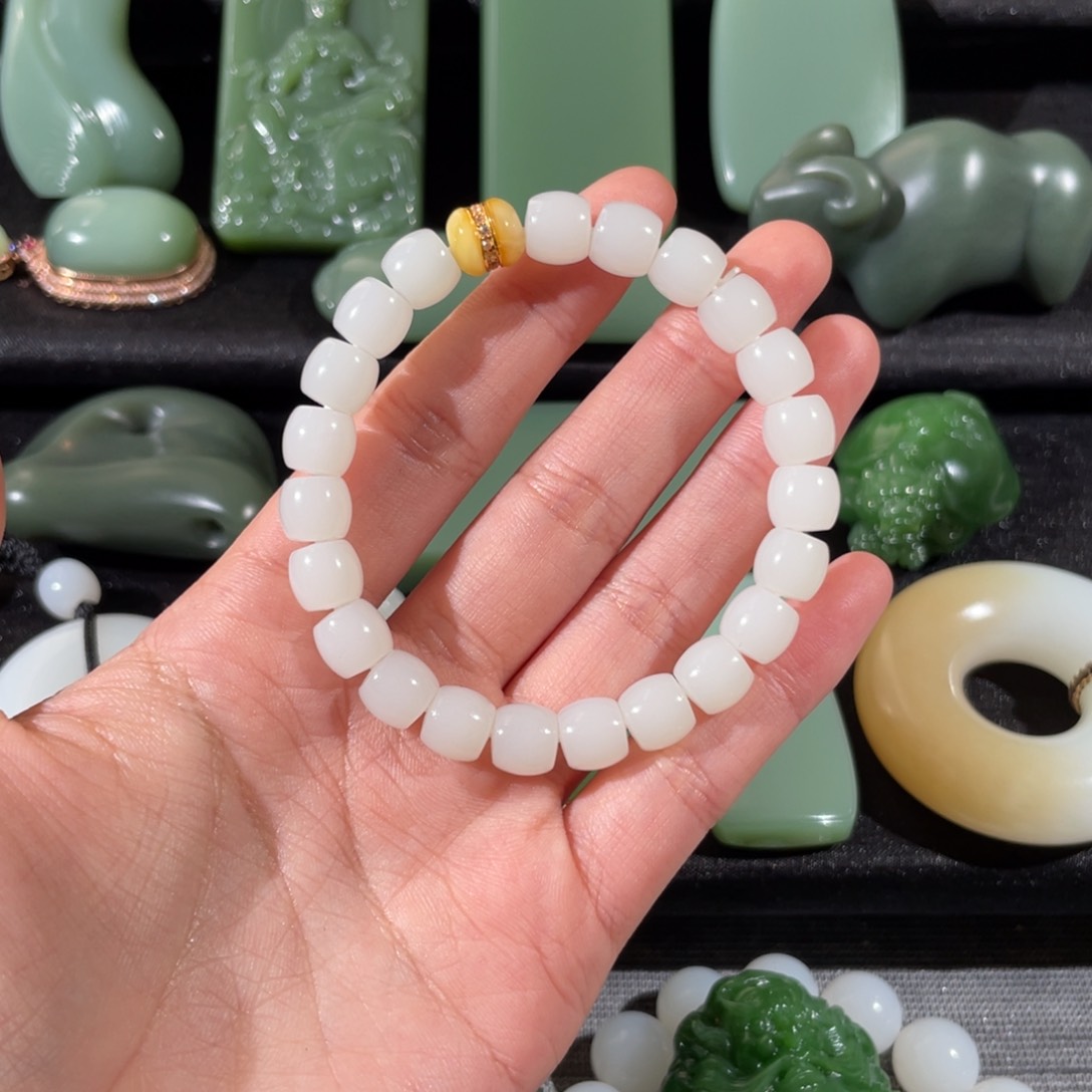 和田玉手链未镶嵌鹿*