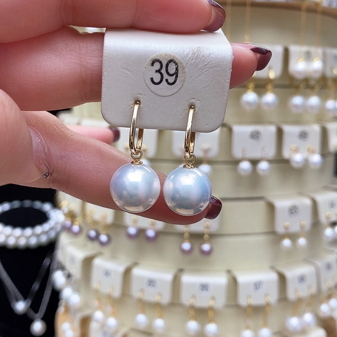 淡水珍珠耳饰18K金镶嵌