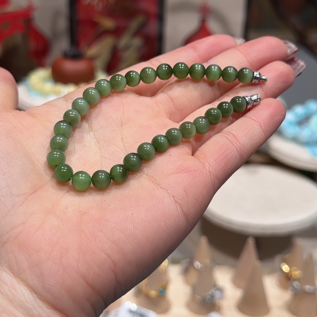 和田玉手链未镶嵌手链卡6