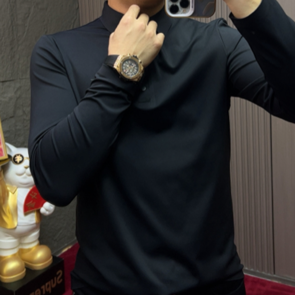 9801#欧美简约潮流修身套头常规Polo衫男男士免烫修身型