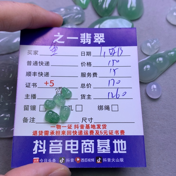 翡翠颈饰未镶嵌鱼*