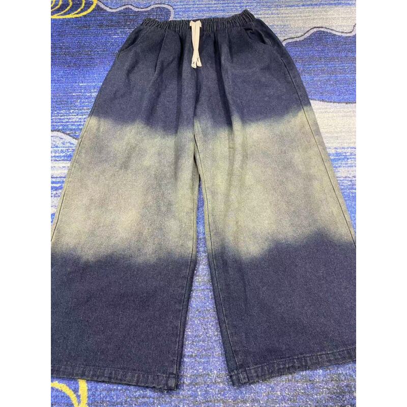 339潮牌大码水洗炒色牛仔裤