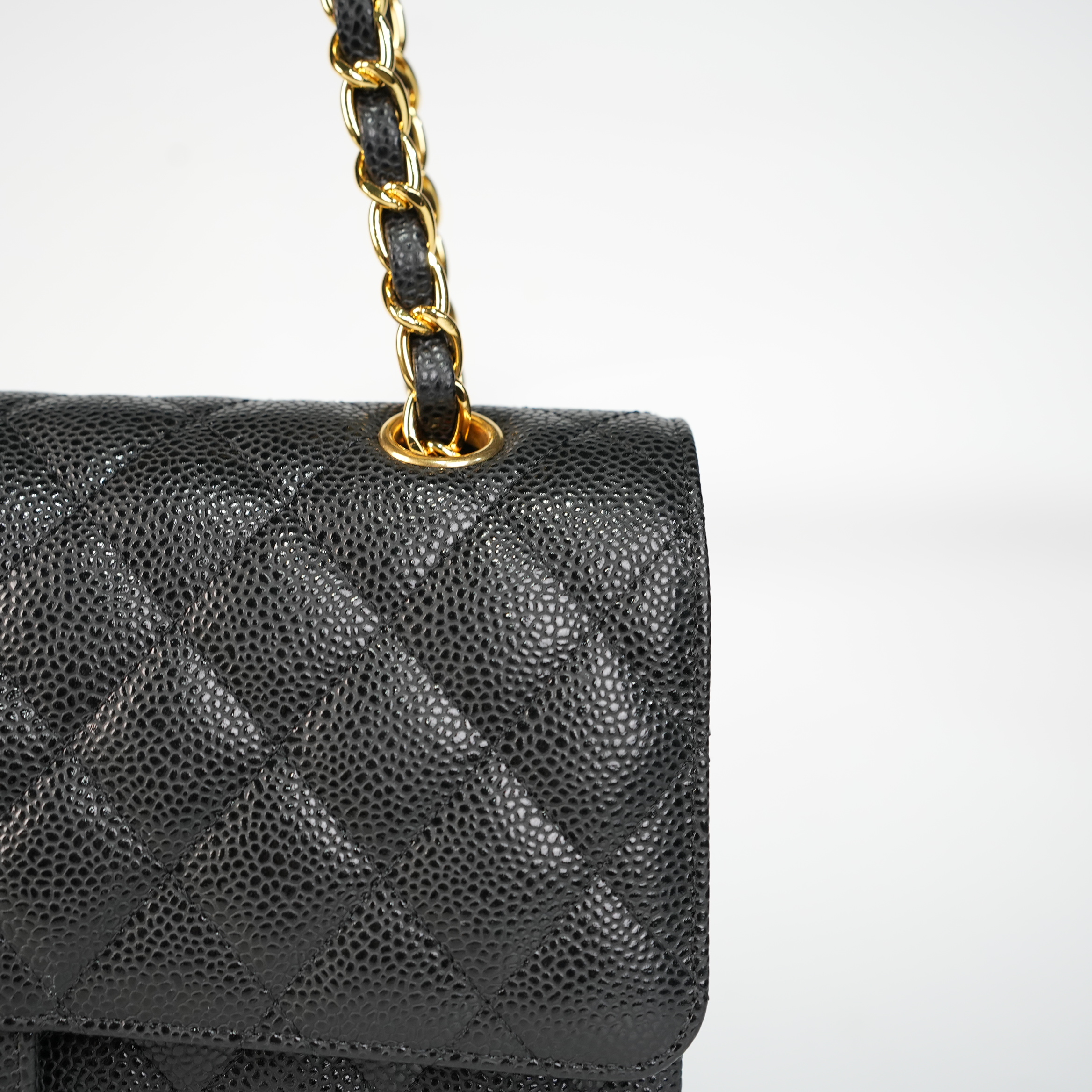 匠人乔皮具【小香链条包】经典轻奢时尚黑色菱格单肩斜挎口盖包