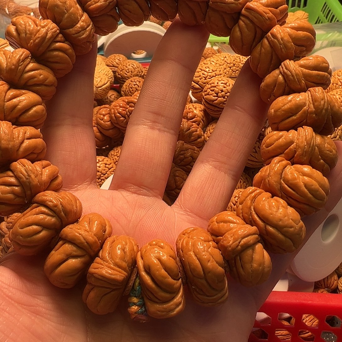 桃核手串麻花龙手持