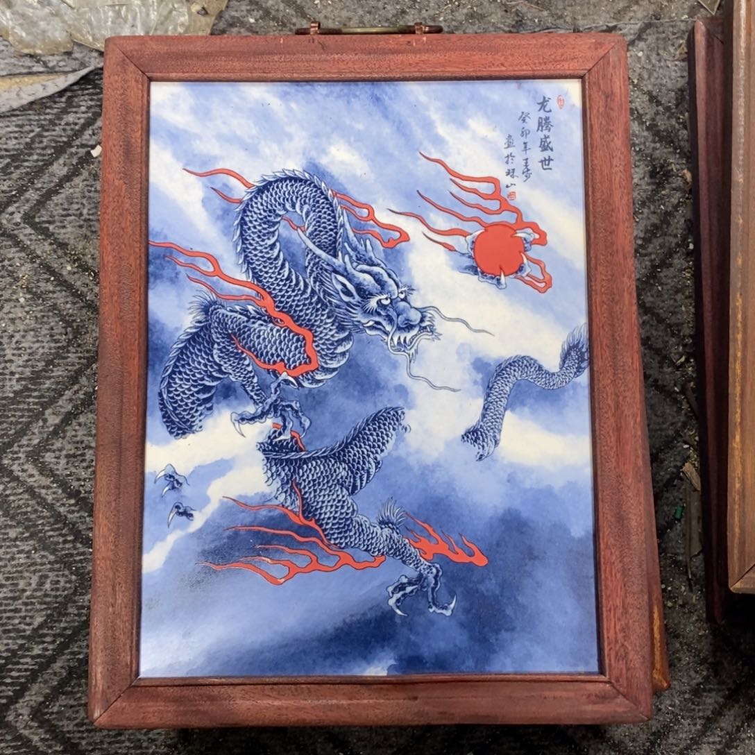 瓷片37*28 景德镇瓷板画柴窑烧制
