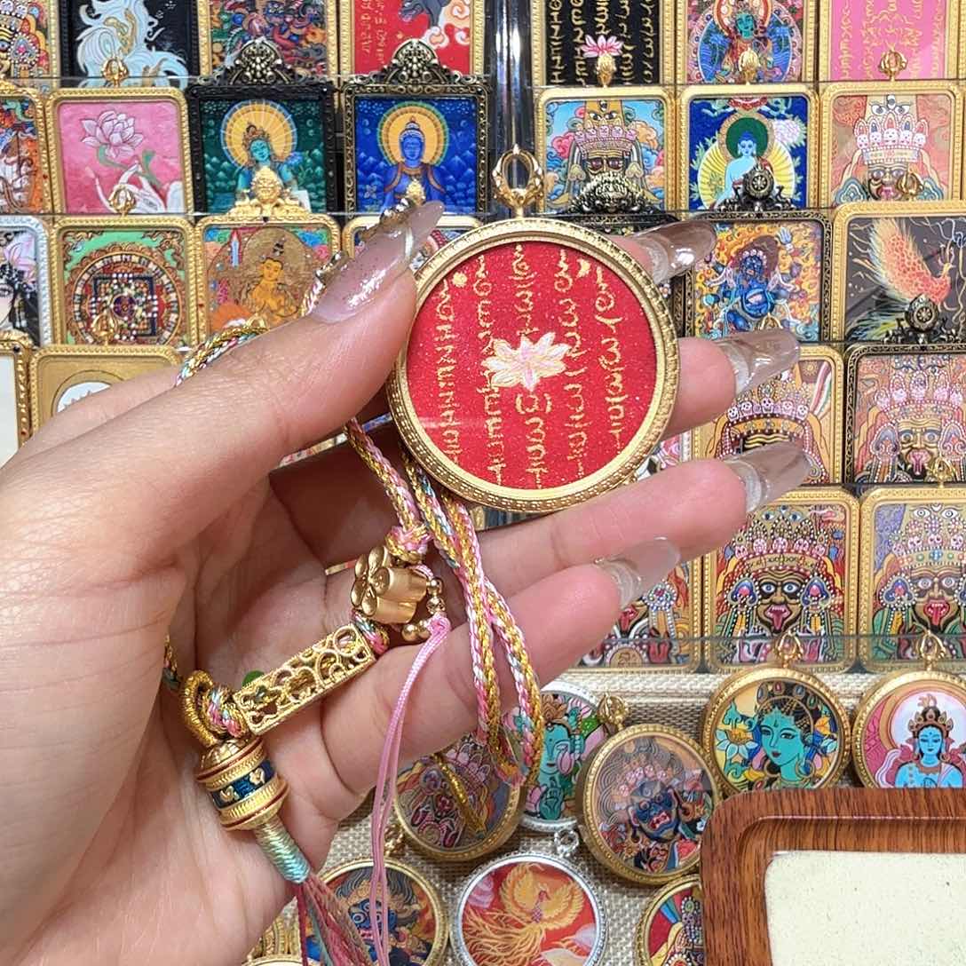 吊坠热贡纯手绘唐卡非遗文化