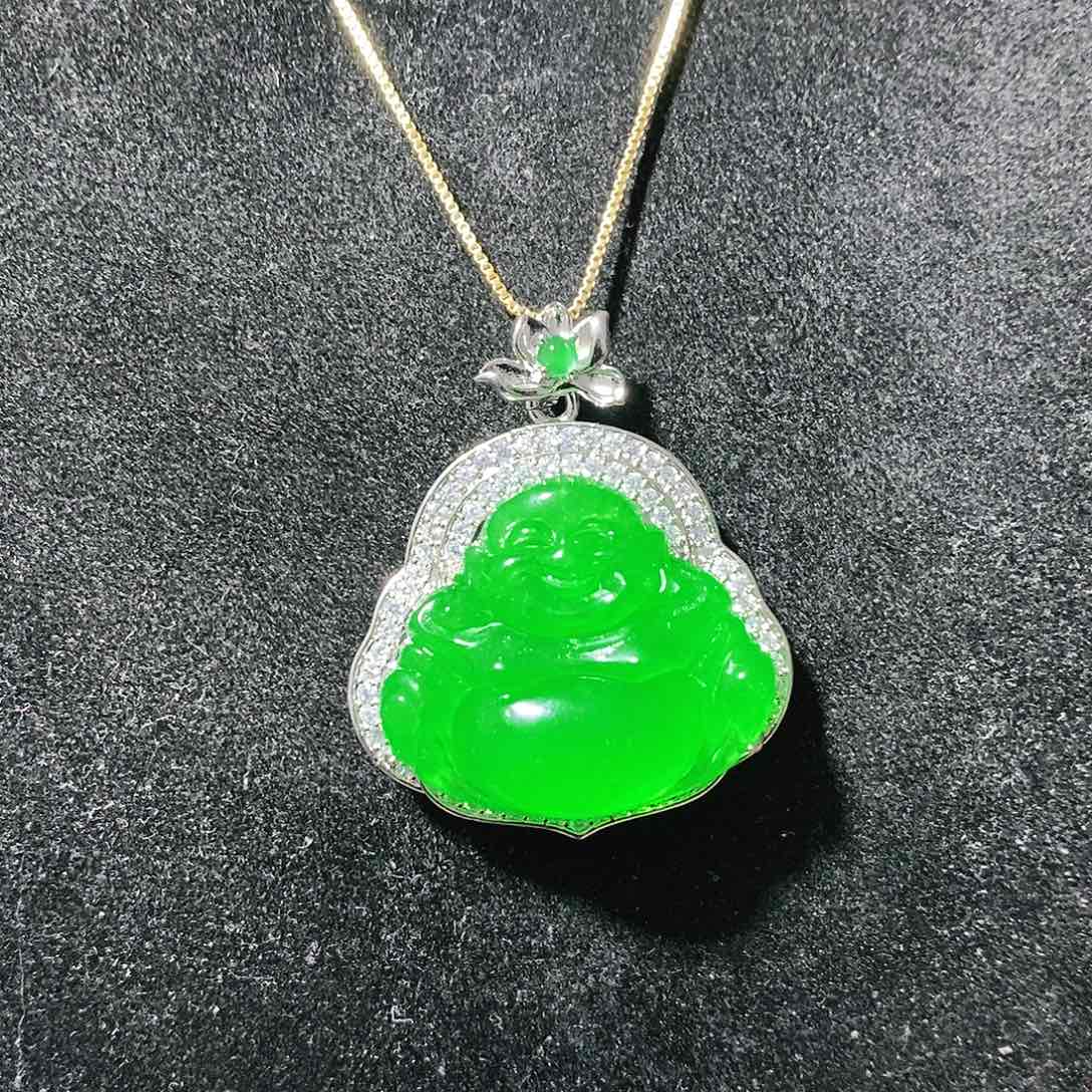 翡翠颈饰银S925镶嵌吊坠