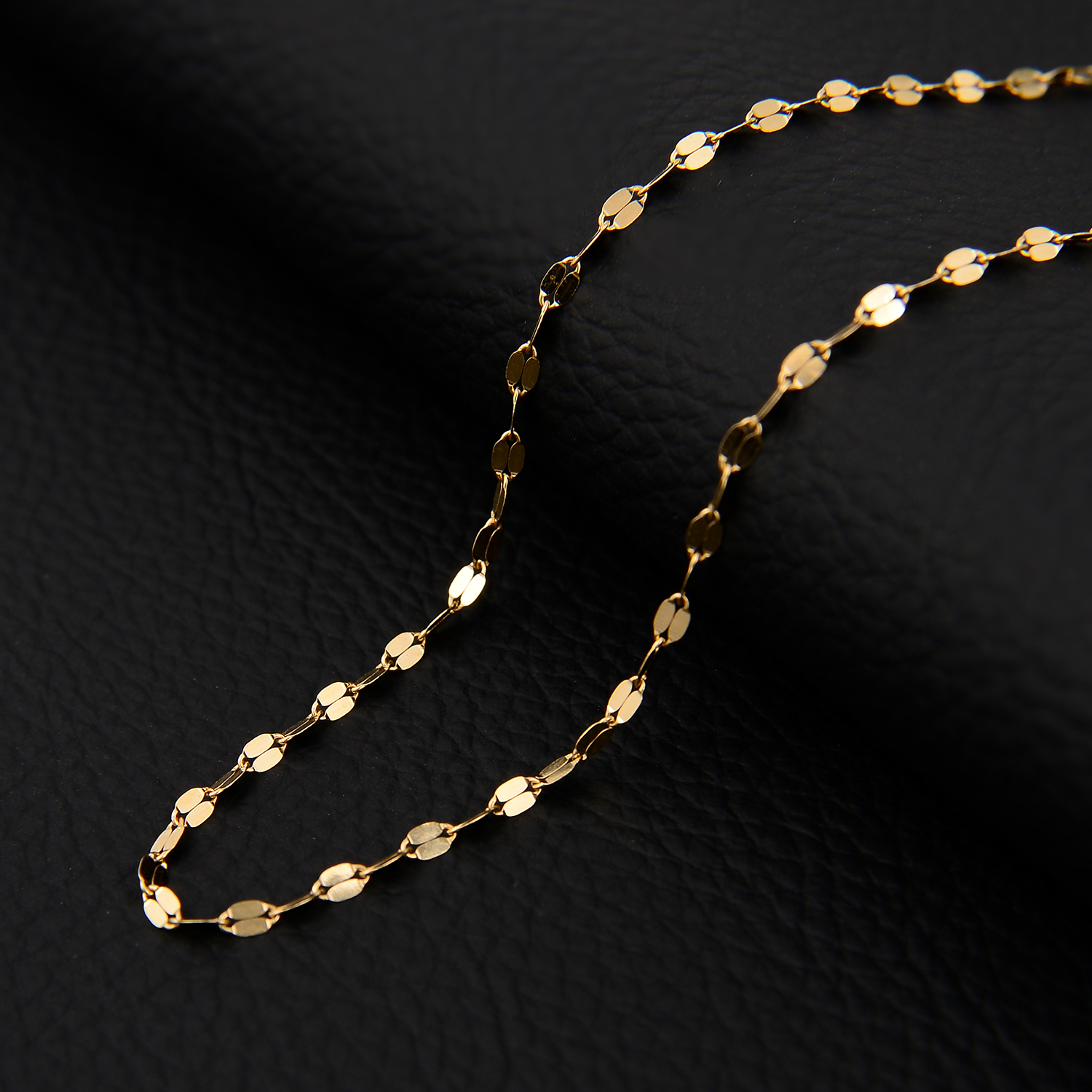 【倩倩专属】18k金波光粼粼百搭嘴唇鏈 45CM 时尚简约气质轻奢经典